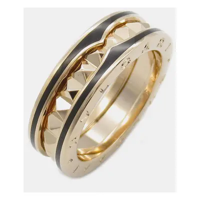 Bvlgari 18K Rose Gold and Ceramic B.Zero1 Rock Band Ring EU