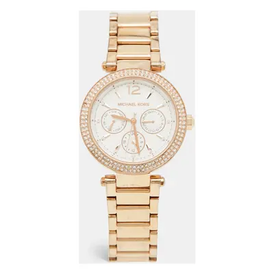 Michael Kors Silver Rose Gold PVD Coated Stainless Steel Parker MK5781 Women's Wristwatch