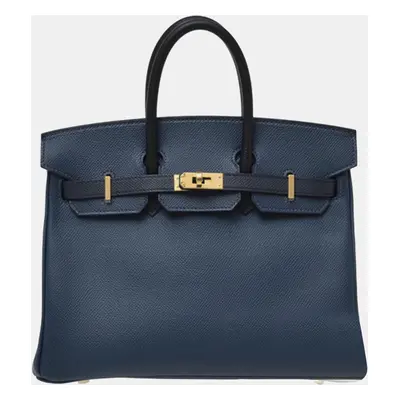 Hermes Blue de Prusse/Blue Indigo/Black Epsom Leather Birkin Bag