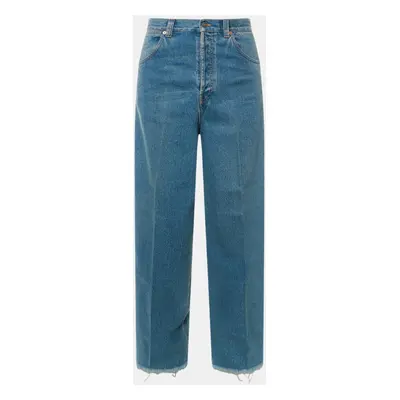 Gucci Blue Cotton Maxi Pockets Jeans