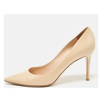 Gianvito Rossi Beige Patent Leather Plexi Pumps Size