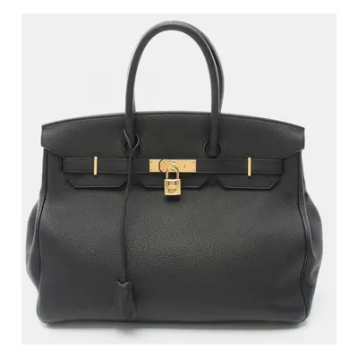 Hermes Black Togo Leather Birkin Tote Bag