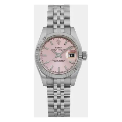 Rolex Pink 18K White Gold Stainless Steel Datejust Automatic Women's Wristwatch mm