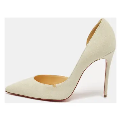 Christian Louboutin Off White Glitter Iriza Pumps Size