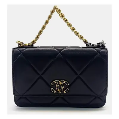 Chanel Black Leather WOC Mini Crossbody Bag