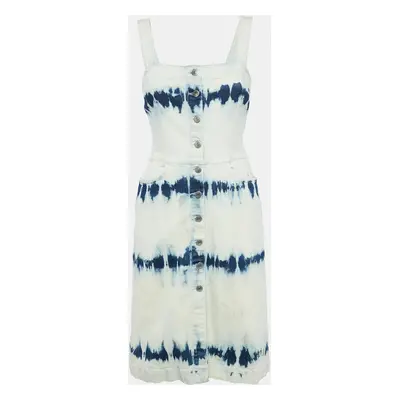 Stella McCartney Blue Tie-Dye Denim Button Front Short Dress