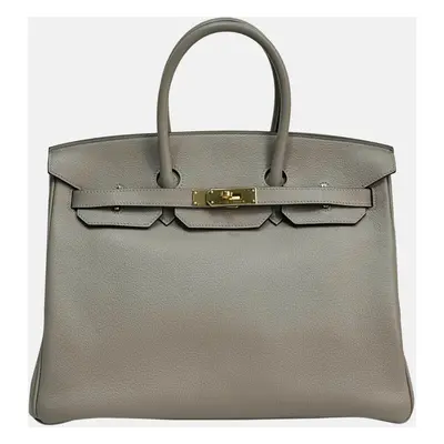 Hermes Milky Way grey evercolor leather birkin bag