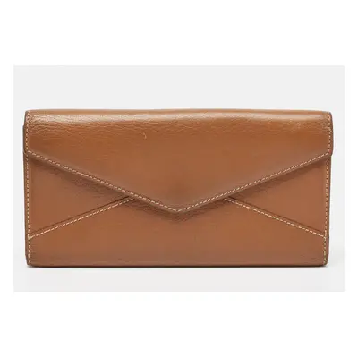 Cartier Brown Leather Le Must Envelope Trifold Wallet