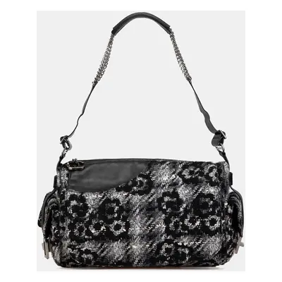 Chanel Tweed Camellia Shoulder Bag