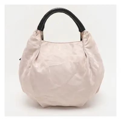 Givenchy Light Beige/Black Monogram Nylon and Leather Hobo