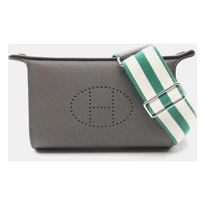 Hermes Grey Leather Crossbody Bag