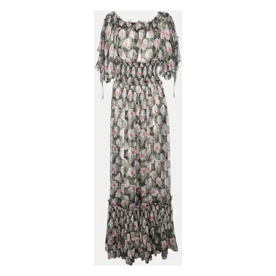 Dolce & Gabbana Multicolor Floral Print Silk Maxi Dress