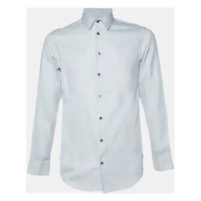 Giorgio Armani White Speckle Print Cotton Long Sleeve Shirt