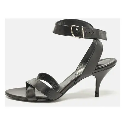 Balenciaga Black Leather Ankle Strap Sandals Size 38.5