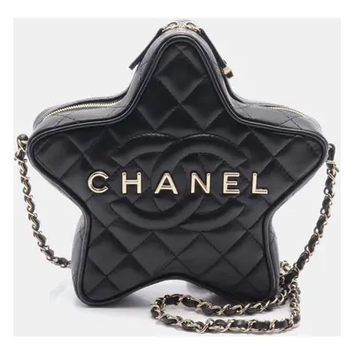 Chanel Black Lambskin Leather Cruise Collection Shoulder Bag