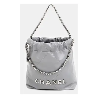 Chanel Grey Leather Mini Bag