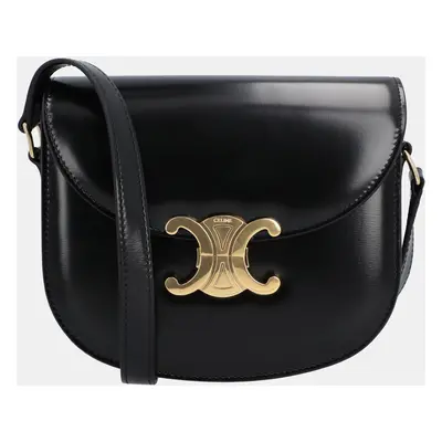 Celine Black Shiny Calfskin Besace Clea bag