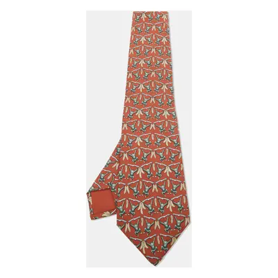 Hermes Multicolor Monkey Print Silk Classic Tie