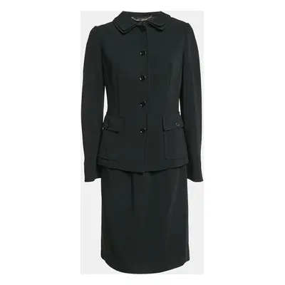 Dolce & Gabbana Black Crepe Blazer and Skirt Set