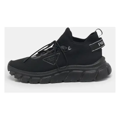 Prada Black Fabric Lace Up Sneakers Size