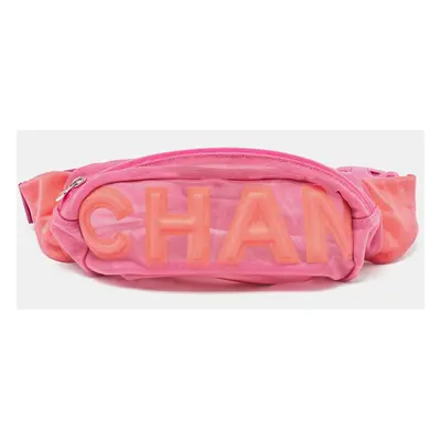 Chanel Pink Mesh and Fabric CC Belt Bag