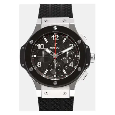 Hublot Black Stainless Steel Ceramic Big Bang Automatic Men's Wristwatch mm