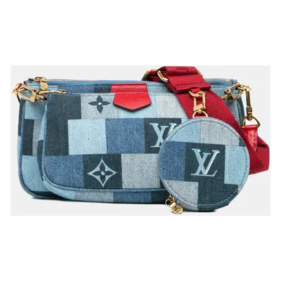 Louis Vuitton Blue Monogram Denim Patchwork Multi Pochette Accessoires