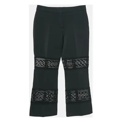 Alexander McQueen Black Wool Blend Lace Trimmed Trousers