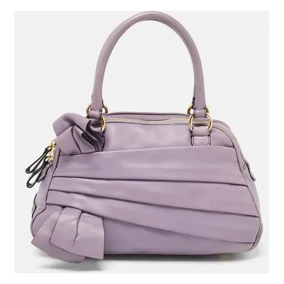 Valentino Purple Leather Bow Satchel