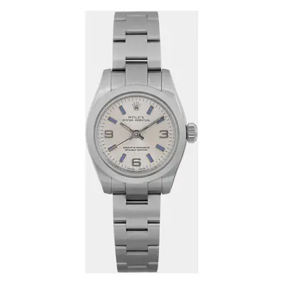 Rolex Silver Stainless Steel Oyster Perpetual Automatic Women's Wristwatch mm