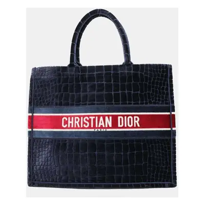 Christian Dior Blue Velvet Book Tote Large Tote Bag