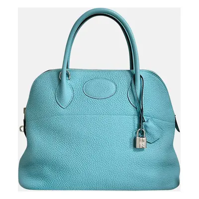 Hermes Blue Togo Leather Bolide Bag