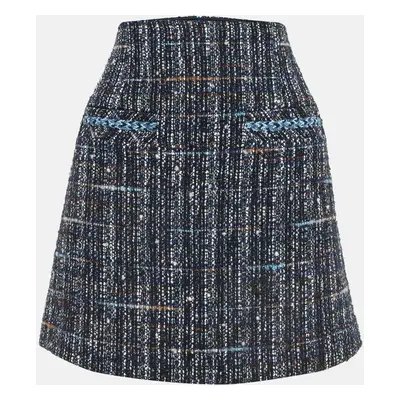 Sandro Navy Blue Tweed Mini Skirt