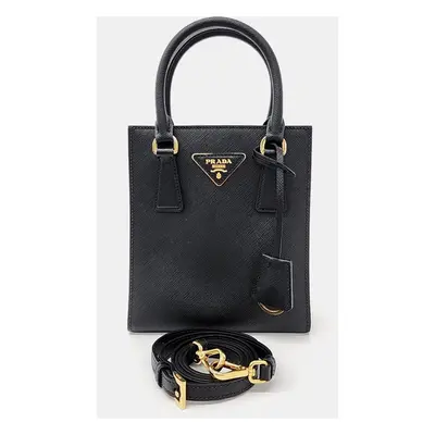 Prada Black Leather Saffiano Lux Tote bag