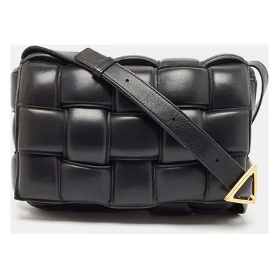 Bottega Veneta Black Leather Classic Cassette Padded Shoulder Bag