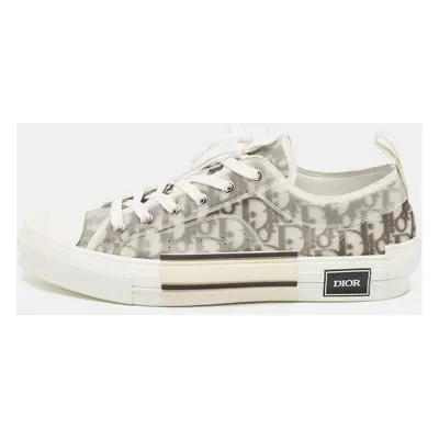 Dior Grey/White Canvas and Mesh Walk'n'Dior Lace Up Sneakers Size