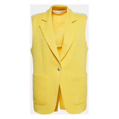 Palm Angels Yellow Cotton Blend Knit Sleeveless Jacket