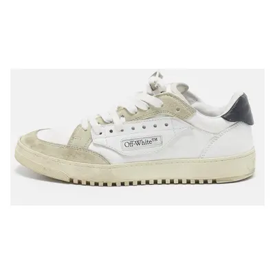 Off-White White/Grey Canvas and Suede 5.0 Low Top Sneakers Size