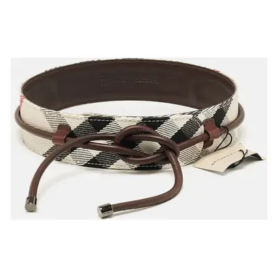 Burberry Beige/Brown Mega Nova Check Canvas and Leather Waist Belt