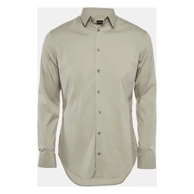 Giorgio Armani Grey Stretch Cotton Long Sleeve Shirt