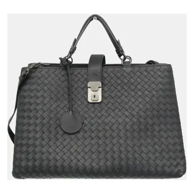 Bottega Veneta Black Intrecciato Leather Handbag