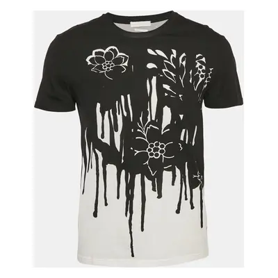 Alexander McQueen Black/White Printed Cotton T-Shirt