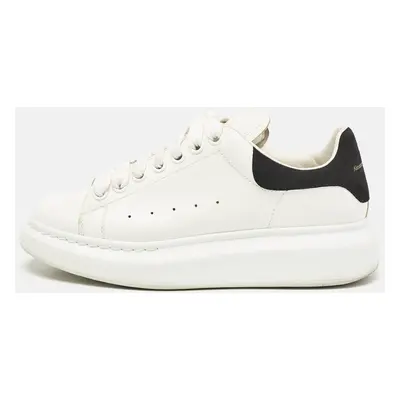 Alexander McQueen Black/White Leather and Suede Oversized Lace Up Sneakers Size