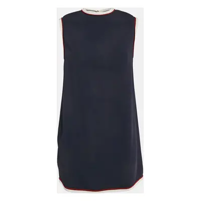 Gucci Navy Blue Crepe Sleeveless Mini Dress