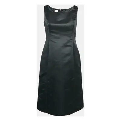 Armani Collezioni Black Satin Sleeveless Mini Dress