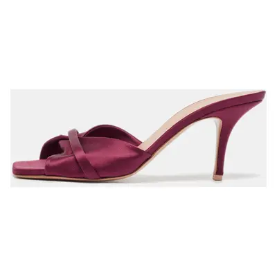 Malone Souliers Burgundy Satin Slide Sandals Size