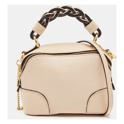 Chloe Beige Leather Mini Daria Chain Bag