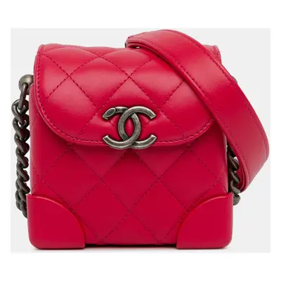 Chanel Pink Mini Lambskin Trunk Like Crossbody