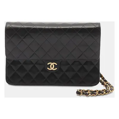 Chanel Black CC Quilted Lambskin Single Flap