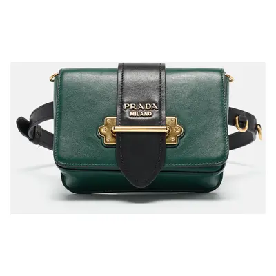 Prada Green/Black City Calf Leather Cahier Belt Bag